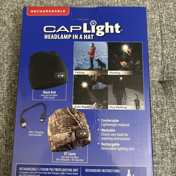 Realtree Camouflage/Black  Cap with LED Light - Picture 3 of 3